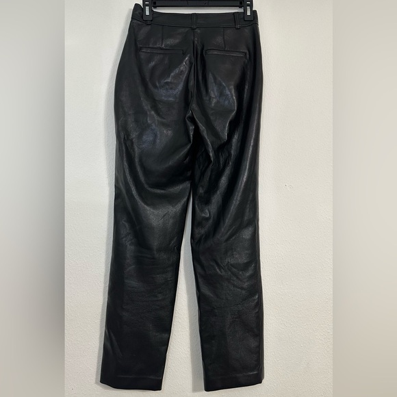Aritzia Babaton Wide Leg Black Faux Leather Pants in Size 2 - Picture 3 of 16